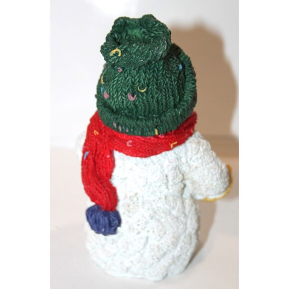 Vintage Resin Snowman Mittens Scarf 6” Holiday Winter Mantle Tabletop Decor Fig - Picture 2 of 6